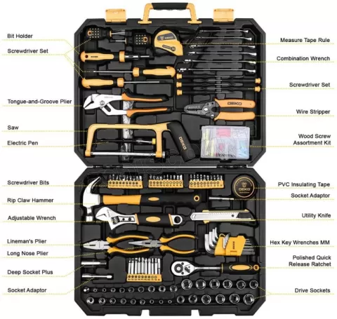 Photo de Kit d'outils automobile Deko DKMT198 - 198 pièces