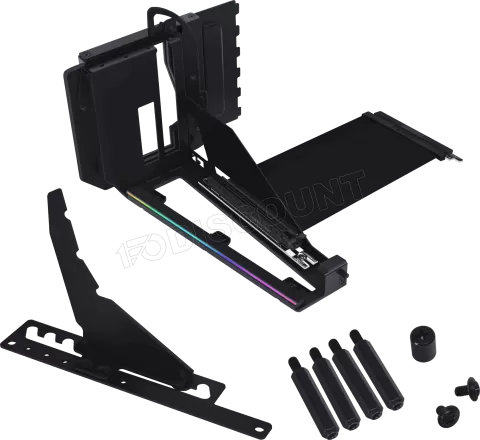 Photo de Kit Riser PCIe 5.0 16X Lian-Li V4 avec support vertical et nappe 20cm (Noir)