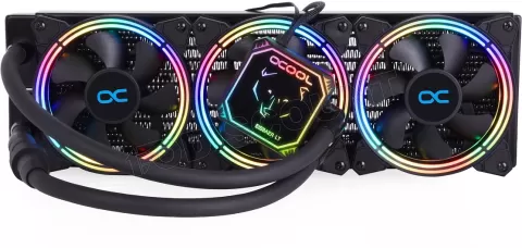 Photo de Kit Watercooling AIO Alphacool Eisbaer Aurora LT RGB - 360mm (Noir)