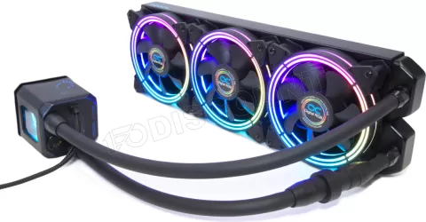 Photo de Kit Watercooling AIO Alphacool Eisbaer Aurora RGB - 360mm (Noir)