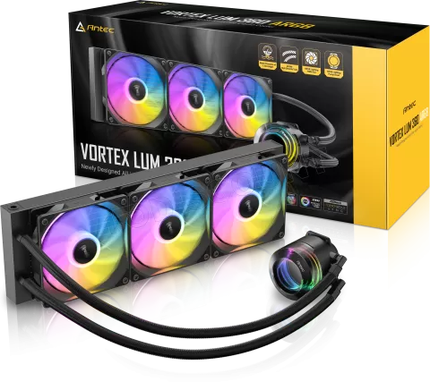 Photo de Kit Watercooling AIO Antec Vortex Lum RGB - 360mm (Noir)