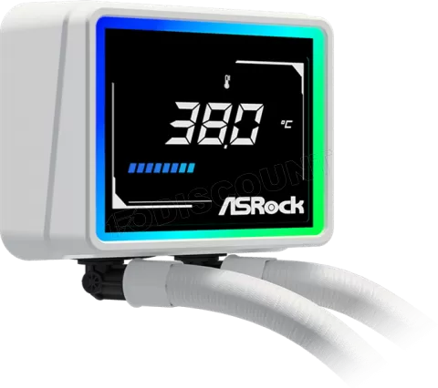 Photo de Kit Watercooling AIO ASRock Challenger Digital RGB - 360mm (Blanc)