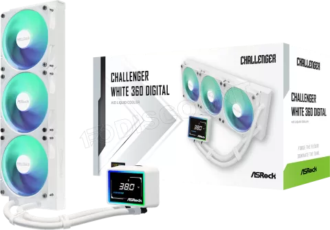 Photo de Kit Watercooling AIO ASRock Challenger Digital RGB - 360mm (Blanc)