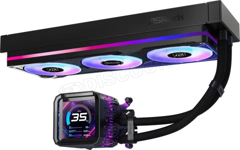 Photo de Kit Watercooling AIO ASRock Phantom Gaming LCD RGB - 360mm (Noir)
