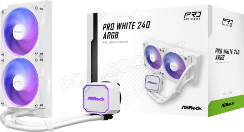 Photo de Kit Watercooling AIO ASRock Pro RGB - 240mm (Blanc)