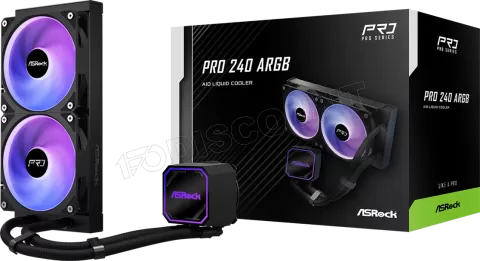 Photo de Kit Watercooling AIO ASRock Pro RGB - 240mm (Noir)