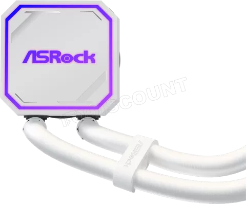 Photo de Kit Watercooling AIO ASRock Pro RGB - 360mm (Blanc)