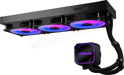 Photo de Kit Watercooling AIO ASRock Pro RGB - 360mm (Noir)