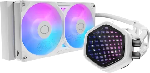 Photo de Kit Watercooling AIO Cooler Master MasterLiquid Atmos II Pixel LED RGB - 240mm (Blanc)