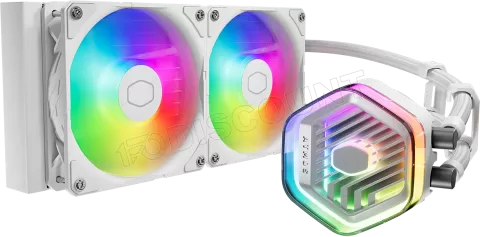 Photo de Kit Watercooling AIO Cooler Master MasterLiquid Atmos RGB - 240mm (Blanc)