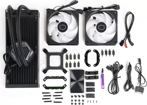 Photo de Kit Watercooling AIO Cooler Master MasterLiquid Atmos RGB - 240mm (Noir)