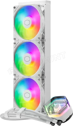 Photo de Kit Watercooling AIO Cooler Master MasterLiquid Atmos RGB - 360mm (Blanc)