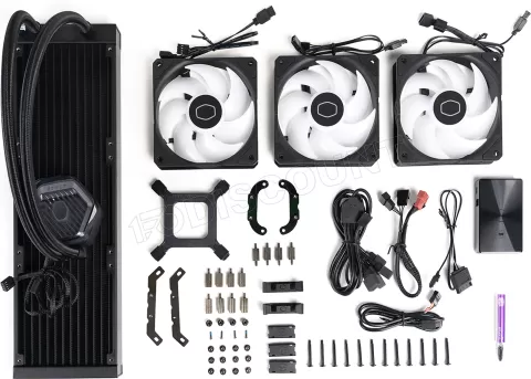 Photo de Kit Watercooling AIO Cooler Master MasterLiquid Atmos RGB - 360mm (Blanc)