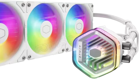 Photo de Kit Watercooling AIO Cooler Master MasterLiquid Atmos RGB - 360mm (Blanc)