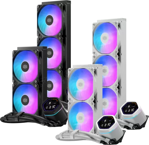 Photo de Kit Watercooling AIO Cooler Master MasterLiquid Core Nex Digital RGB - 360mm (Noir)