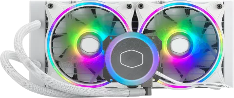 Photo de Kit Watercooling AIO Cooler Master MasterLiquid Illusion RGB - 240mm (Blanc)