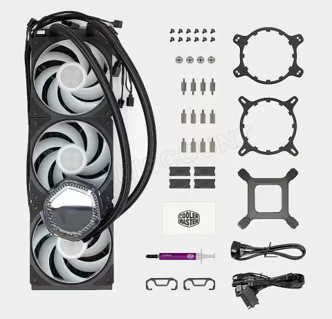 Photo de Kit Watercooling AIO Cooler Master MasterLiquid Ion RGB - 360mm (Noir)