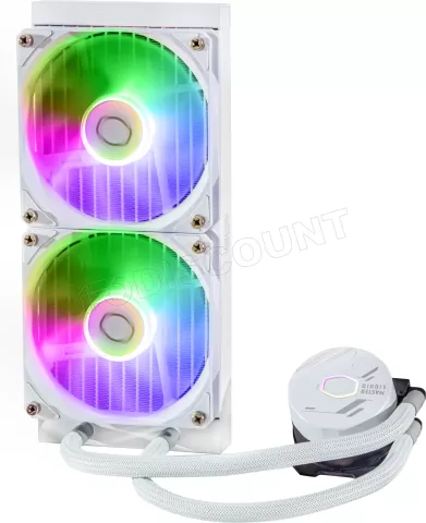 Photo de Kit Watercooling AIO Cooler Master MasterLiquid L Core RGB - 240mm (Blanc)