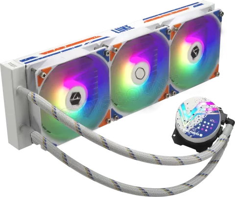 Photo de Kit Watercooling AIO Cooler Master MasterLiquid L Core Street Fighter 6 RGB - 360mm (Blanc/Bleu/Orange)