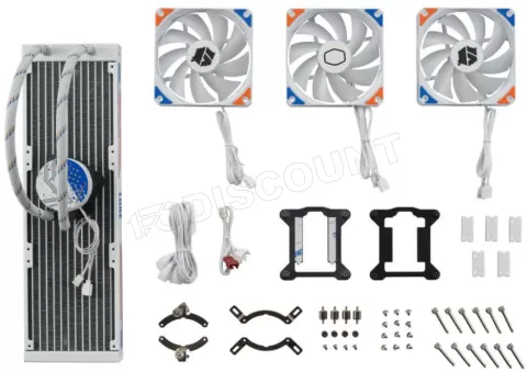 Photo de Kit Watercooling AIO Cooler Master MasterLiquid L Core Street Fighter 6 RGB - 360mm (Blanc/Bleu/Orange)