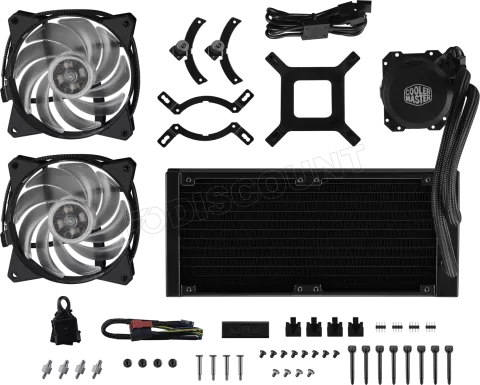 Photo de Kit Watercooling AIO Cooler Master MasterLiquid Lite V2 RGB - 240mm (Noir)