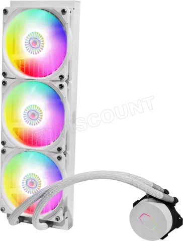 Photo de Kit Watercooling AIO Cooler Master MasterLiquid Lite V2 RGB - 360mm (Blanc)