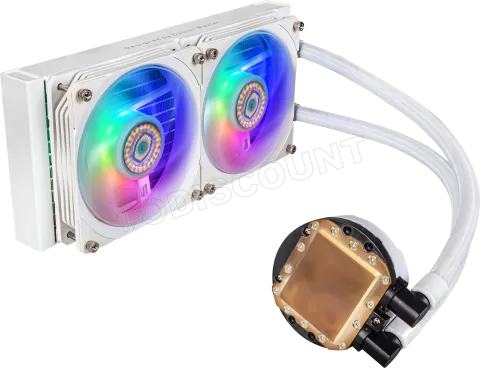 Photo de Kit Watercooling AIO Cooler Master MasterLiquid PL-Flux RGB - 240mm (Blanc)