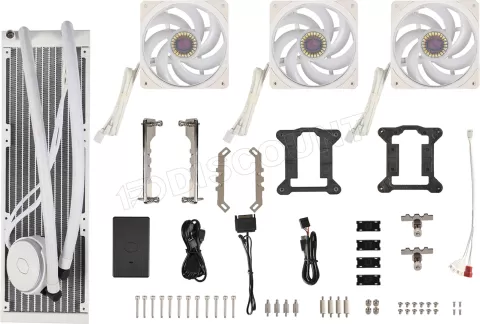 Photo de Kit Watercooling AIO Cooler Master MasterLiquid PL-Flux RGB - 360mm (Blanc)