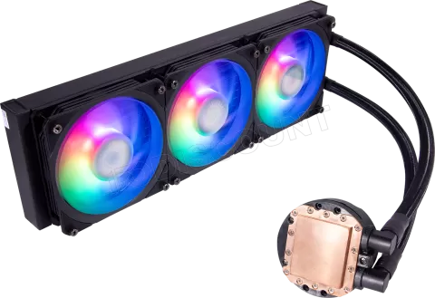 Photo de Kit Watercooling AIO Cooler Master MasterLiquid PL-Flux RGB - 360mm (Noir)