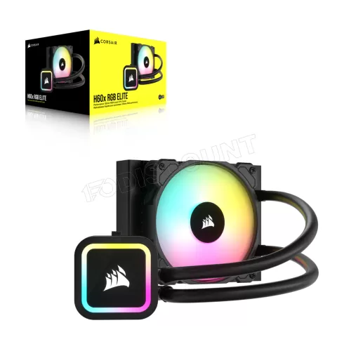 Photo de Kit Watercooling AIO Corsair iCue H60x Elite v2 RGB - 120mm (Noir)