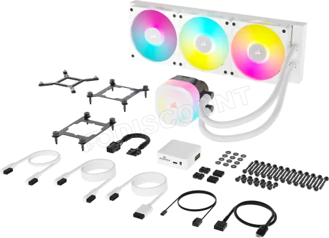 Photo de Kit Watercooling AIO Corsair iCue Link Titan RX RGB - 360mm (Blanc)