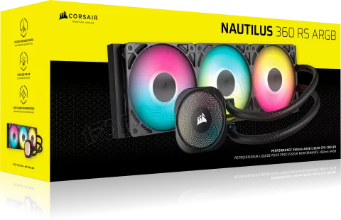 Photo de Kit Watercooling AIO Corsair Nautilus RGB - 360mm (Noir)