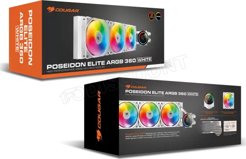 Photo de Kit Watercooling AIO Cougar Poseidon Elite RGB - 360mm (Blanc)