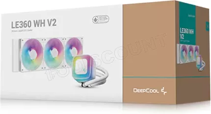 Photo de Kit Watercooling AIO DeepCool LE V2 RGB - 360mm (Blanc)