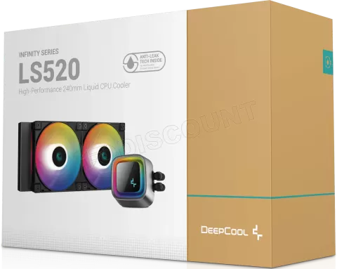 Photo de Kit Watercooling AIO DeepCool LS520  RGB - 240mm (Noir)