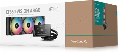 Photo de Kit Watercooling AIO DeepCool LT360 Vision RGB - 360mm (Noir)
