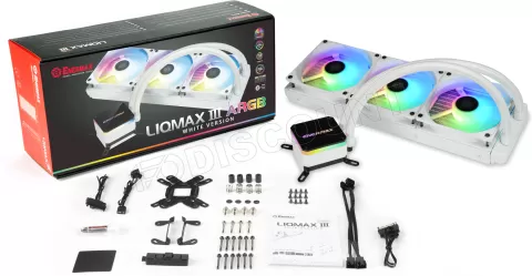 Photo de Kit Watercooling AIO Enermax LiqMax III RGB - 360mm (Blanc)