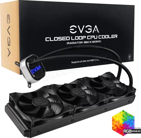 Photo de Kit Watercooling AIO EVGA CLC RGB - 360mm (Noir)