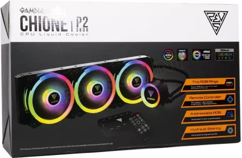 Photo de Kit Watercooling AIO Gamdias Chione P2-360R aRGB (Noir)
