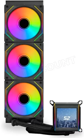 Photo de Kit Watercooling AIO Lian Li Galahad II LCD SL-Infinity RGB - 360mm (Noir)