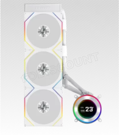 Photo de Kit Watercooling AIO Lian Li HydroShift II LCD-C 360TL Flex RGB - 360mm (Blanc)