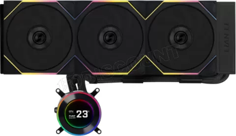 Photo de Kit Watercooling AIO Lian Li HydroShift II LCD-C 360TL Flex RGB - 360mm (Noir)