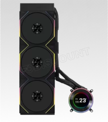 Photo de Kit Watercooling AIO Lian Li HydroShift II LCD-C 360TL Flex RGB - 360mm (Noir)