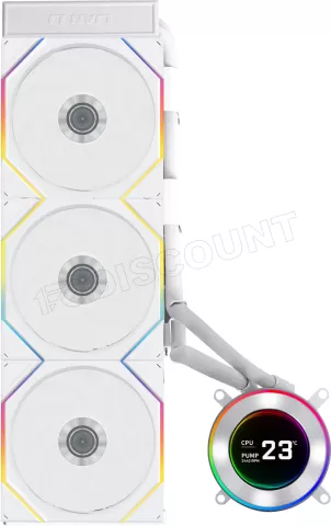 Photo de Kit Watercooling AIO Lian Li HydroShift II LCD-C TL Wireless RGB - 360mm (Blanc)