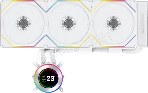 Photo de Kit Watercooling AIO Lian Li HydroShift II LCD-C TL Wireless RGB - 360mm (Blanc)
