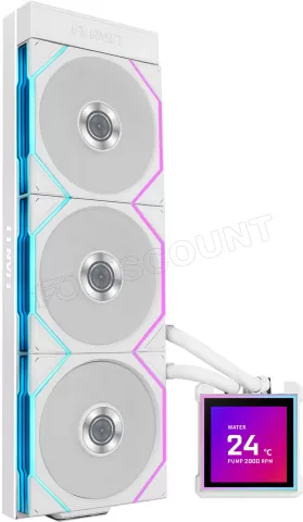 Photo de Kit Watercooling AIO Lian Li HydroShift II LCD-S 360TL Flex RGB - 360mm (Blanc)