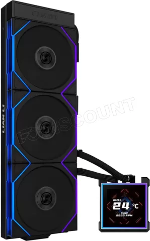 Photo de Kit Watercooling AIO Lian Li HydroShift II LCD-S 360TL Flex RGB - 360mm (Noir)