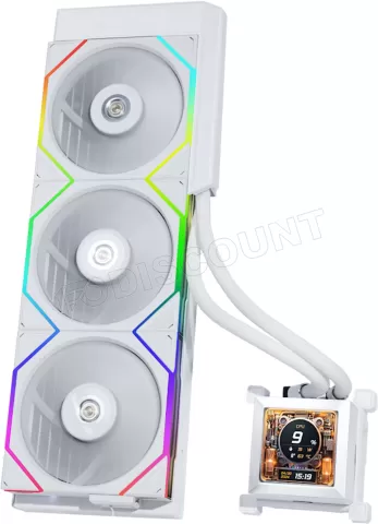 Photo de Kit Watercooling AIO Lian Li HydroShift TL RGB - 360mm (Blanc)