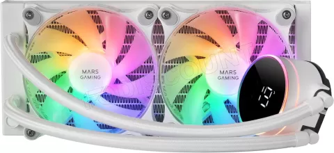 Photo de Kit Watercooling AIO Mars Gaming ML-LCD RGB - 240mm (Blanc)