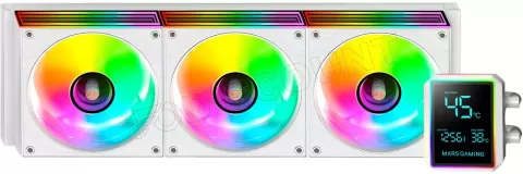 Photo de Kit Watercooling AIO Mars Gaming ML-LCDPro RGB - 360mm (Blanc)
